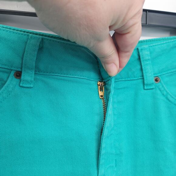 Garnet Hill Turquoise Denim Pencil Classic Mini Jean Skirt Women's 8 - Picture 6 of 8